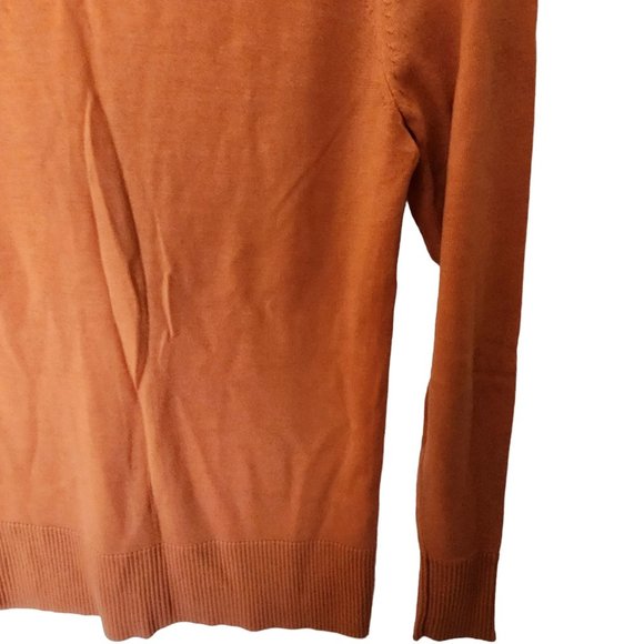 Tory Burch Boyfriend Simone Cardigan Orange 100% Wool XS Logo Buttons‎ - Picture 16 of 16